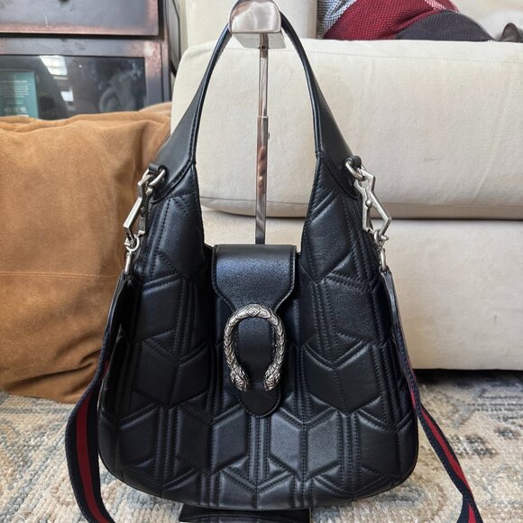 GUCCI DIONYSUS HOBO MATELASSE BLACK SHOULDER HORSEBIT BAG - Picture 1 of 11